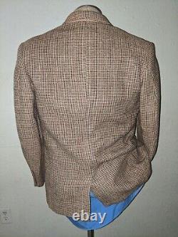 1940s 1950s 40R Vintage Harris Tweed Scotland Green Red Blazer Sport Coat Jacket