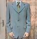 1970s Vintage Handtailored Bespoke Classic All Worsted Italian Birdseye Suit 38r