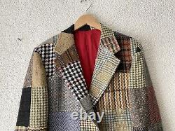 1970s vtg CHIPP IVY STYLE PATCHWORK PLAID WOOL TWEED SPORT COAT IVY 46L Jacket