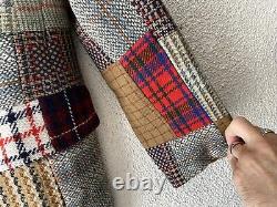 1970s vtg CHIPP IVY STYLE PATCHWORK PLAID WOOL TWEED SPORT COAT IVY 46L Jacket