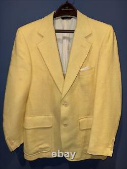 40R Jacket Country Gentleman 70s Yellow tartan tweed Wool blazer Coat Vintage