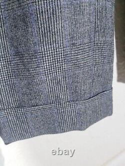 40R Vtg Double Breasted 2pc Suit Glen Plaid Flannel Wool Tweed Blazer Jacket W38