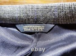 40R Vtg Double Breasted 2pc Suit Glen Plaid Flannel Wool Tweed Blazer Jacket W38