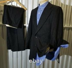 42L Atomic Vintage GIVENCHY Paris fleck tweed 2-Piece Suit Jacket Pants 36 X 32