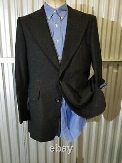 42L Atomic Vintage GIVENCHY Paris fleck tweed 2-Piece Suit Jacket Pants 36 X 32