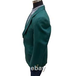 42R VTG Pendleton Mens Blazer Sport Coat Two Gold Button Jacket Green Suit Wool