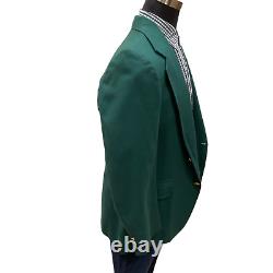 42R VTG Pendleton Mens Blazer Sport Coat Two Gold Button Jacket Green Suit Wool