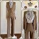 60s Prior Denver 3pc Western Suit Polka Dot Pearl Snap Ruffle Side Zip Pants Vtg