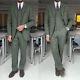 Army Green Vintage Men's Herringbone Suit Tweed 3 Pieces British Leisure Tuxedos