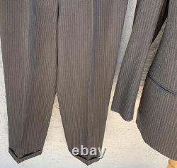 Bespoke Suit Cerruti 1881 Made In Italy 38R 29x28 Soft Tweed Custom Tailored Vtg