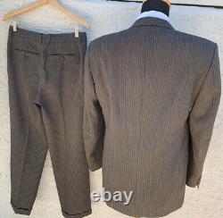 Bespoke Suit Cerruti 1881 Made In Italy 38R 29x28 Soft Tweed Custom Tailored Vtg