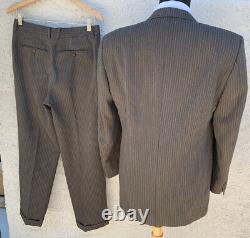 Bespoke Suit Cerruti 1881 Made In Italy 38R 29x28 Soft Tweed Custom Tailored Vtg