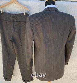 Bespoke Suit Cerruti 1881 Made In Italy 38R 29x28 Soft Tweed Custom Tailored Vtg