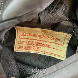 Bespoke VTG 40 R Ermenegildo Zegna Charcoal Grey Multi Stripe Flannel Weight
