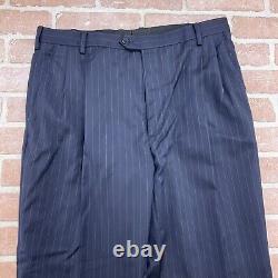 Brooks Brothers 1818 Suit Men 42L Blue Stripe Madison Estrato Trabaldo Togna