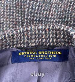 Brooks Brothers Men's Tweed Blazer Jacket Sport Coat 41R Leather Buttons VINTAGE