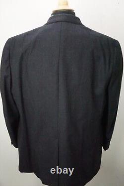 Brooks Brothers VINTAGE Solid Dark Blue Flannel 3 Pc Suit Jacket Pants Vest 48