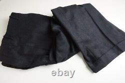 Brooks Brothers VINTAGE Solid Dark Blue Flannel 3 Pc Suit Jacket Pants Vest 48