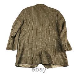 Burberry Blazer Mens 42 Regular Brown Wool Plaid Shoulder Pads Button Up Coat