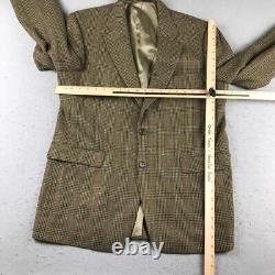 Burberry Blazer Mens 42 Regular Brown Wool Plaid Shoulder Pads Button Up Coat