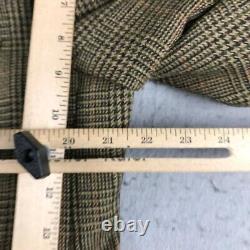 Burberry Blazer Mens 42 Regular Brown Wool Plaid Shoulder Pads Button Up Coat