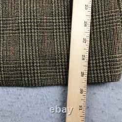 Burberry Blazer Mens 42 Regular Brown Wool Plaid Shoulder Pads Button Up Coat