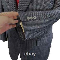Burberry Size 42 Sport Coat Vintage 2 Button Houndstooth Suit Jacket Blazer