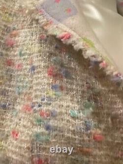 Chanel Pastel Tweed Jacket and Skirt Suit Vintage 2004 Fall Size 42