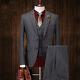 Charcoal Men's Vintage Suit 3 Pcs Tweed Fleck Classic Slim Fit Wool Blend Suits