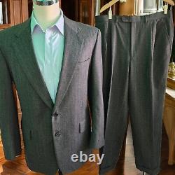 Chester Barrie Suit 42R 34x29 Hand Tailored Savile Row Flannel 52uk Saks Vintage