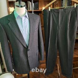 Chester Barrie Suit 42R 34x29 Hand Tailored Savile Row Flannel 52uk Saks Vintage