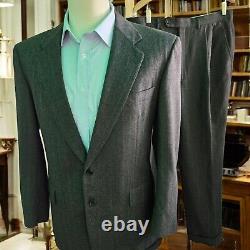 Chester Barrie Suit 42R 34x29 Hand Tailored Savile Row Flannel 52uk Saks Vintage