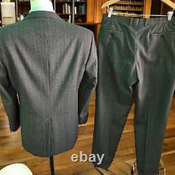 Chester Barrie Suit 42R 34x29 Hand Tailored Savile Row Flannel 52uk Saks Vintage