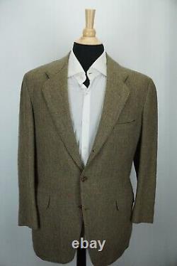 Chipp Tweed Brown Woven Wool Vintage 1951 3/2 Roll Sport Coat Jacket Sz 40L