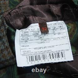 ETRO Men's 42 S Wool Tweed Blazer Jacket Olive Green Check Made in Italy Milano