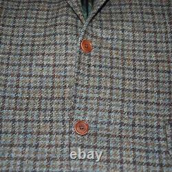 ETRO Men's 42 S Wool Tweed Blazer Jacket Olive Green Check Made in Italy Milano