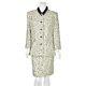 Geoffrey Beene Vintage Off-white Wool Suit With Raised Black Dots Size 8