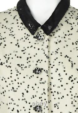 GEOFFREY BEENE Vintage Off-White Wool Suit with Raised Black Dots SIZE 8