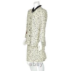 GEOFFREY BEENE Vintage Off-White Wool Suit with Raised Black Dots SIZE 8