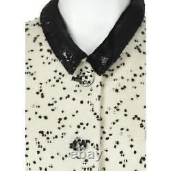 GEOFFREY BEENE Vintage Off-White Wool Suit with Raised Black Dots SIZE 8