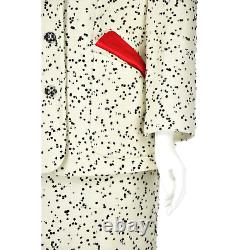 GEOFFREY BEENE Vintage Off-White Wool Suit with Raised Black Dots SIZE 8