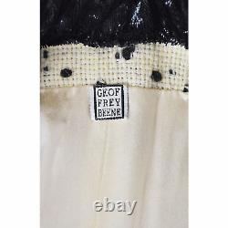 GEOFFREY BEENE Vintage Off-White Wool Suit with Raised Black Dots SIZE 8