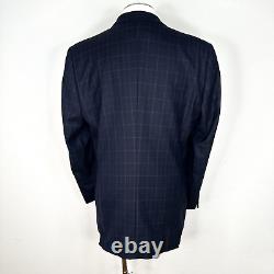 Gianni Versace Couture 1990's Dbl Breasted 100% Wool Blue Plaid Suit 46 56 34x31