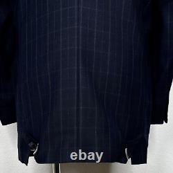 Gianni Versace Couture 1990's Dbl Breasted 100% Wool Blue Plaid Suit 46 56 34x31