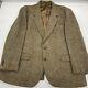 Harris Tweed Jacket Mens Brown Herringbone Blazer Scottish Wool Made In Britain