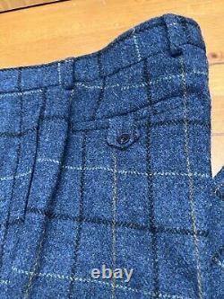 Harris Tweed/Asos 34 W 32 L Tweed Pants Blue (Heavy Wool Trousers) Slim Fit