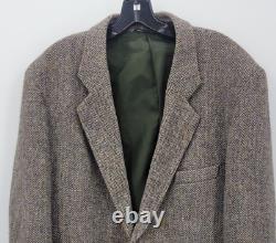 Harris Tweed Sport Coat Mens 42R Brown Scottish Wool Jacket Blazer USA Vintage