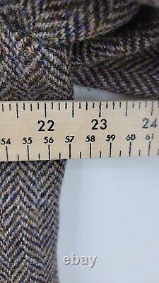 Harris Tweed Sport Coat Mens 42R Brown Scottish Wool Jacket Blazer USA Vintage