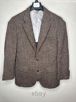 Harris Tweed VTG Men's 100% Blazer Sport Coat Jacket 40R Brown Wool Two Button