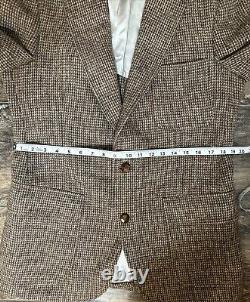 Harris Tweed VTG Men's 100% Blazer Sport Coat Jacket 40R Brown Wool Two Button